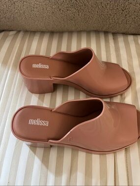 Melissa Women's Dusty Rose Open-Toe Block Heel Mules